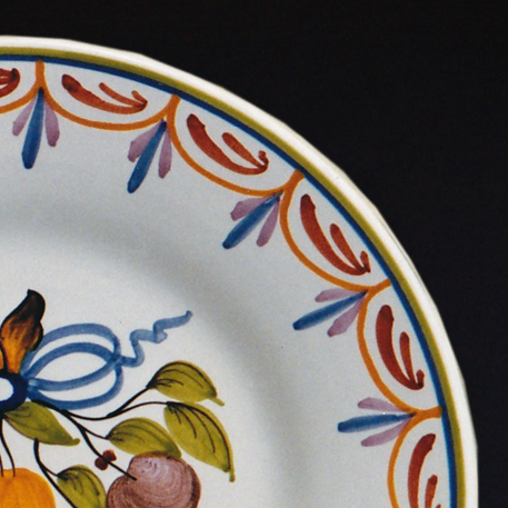 Bord Uni plate with Antique fruits 78 hand painted decoration