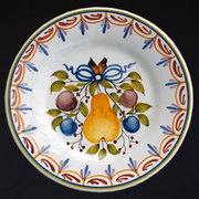 Bord Uni plate with Antique fruits 78 hand painted decoration