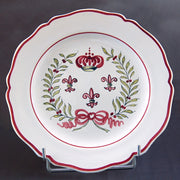Feston plate with hand painted Strasbourg Couronne decoration