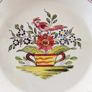 Creuse Feston PB shallow plate with Strasbourg Panier Coq hand painted decoration