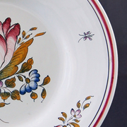 Bord Uni plate with Strasbourg Fleurs 6 hand painted decoration