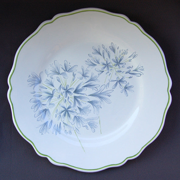 Feston plate with Agapanthe hand painted decoration