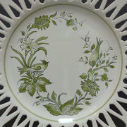 Openwork Chevet plate with St-Omer vert hand painted decoration