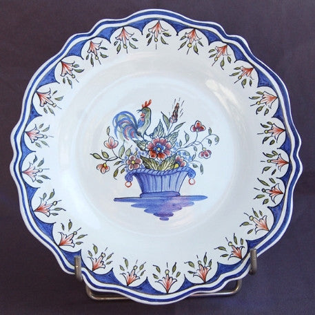 Feston plate with Rouen panier hand painted decoration