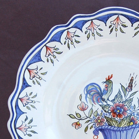 Feston plate with Rouen panier hand painted decoration