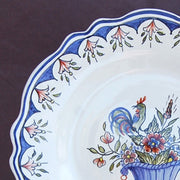 Feston plate with Rouen panier hand painted decoration