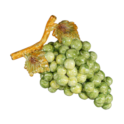 Bunch of earthenware green grapes