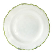 Feston plate with green hand painted brushwork edge decoration 