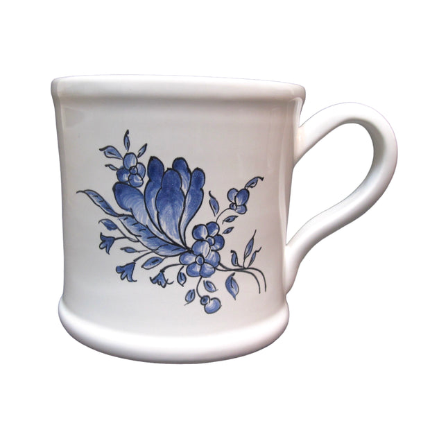 Mug with Strasbourg Fleurs 2 Blue hand painted decoration