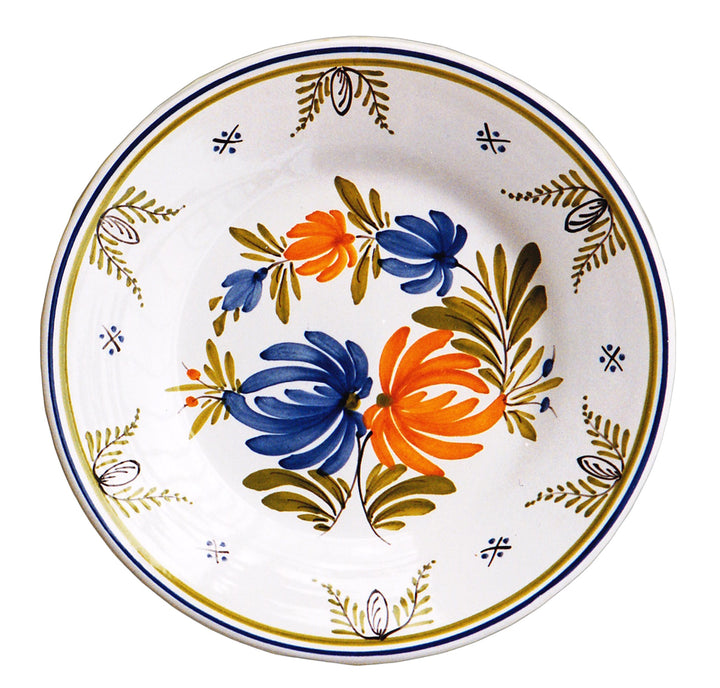 Bord Uni Plate with hand painted decoration Antique Fleurs 93