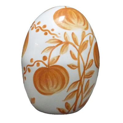 Egg with Antique Fruits monochrome orange hand painted decoration