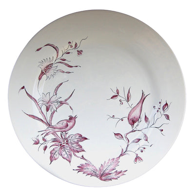 Bord Uni plate with St-Omer prune hand painted decoration
