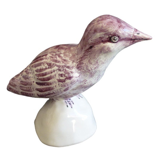 Earthenware Nuthatch on a white stand