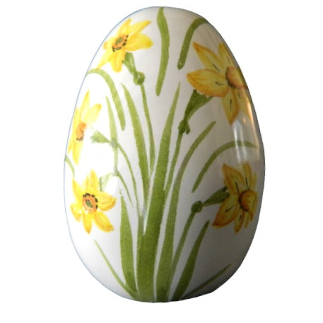 Egg with Daffodil polychrome hand painted decoration