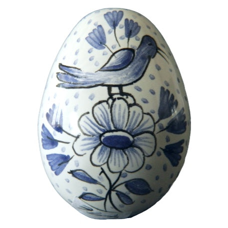 Egg with Delft monochrome blue hand painted decoration