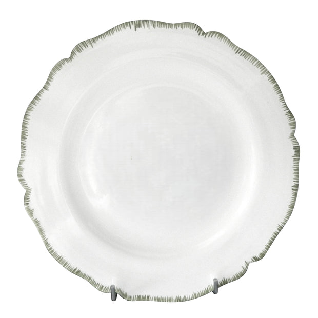Feston plate with grey hand painted brushwork edge decoration