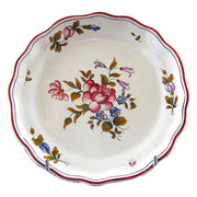 Creuse Feston Louis XV shallow plate with hand painted Strasbourg Fleurs 8 decoration