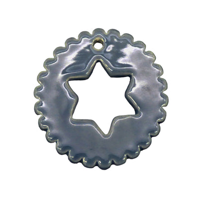 Bourg-Joly openwork star disc ornament in grey
