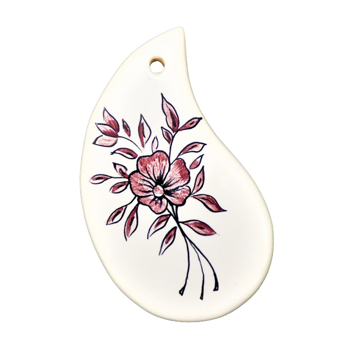 Earthenware Virgule ornament with hand painted decoration