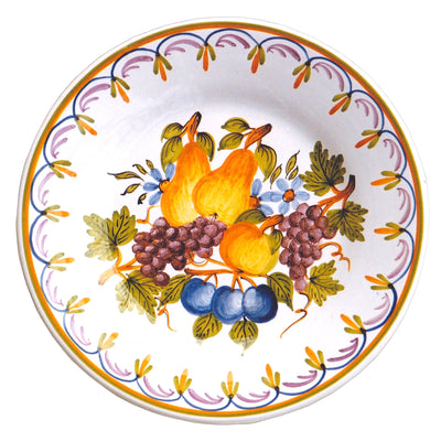 Bord Uni plate with Antique fruits 1 hand painted decoration