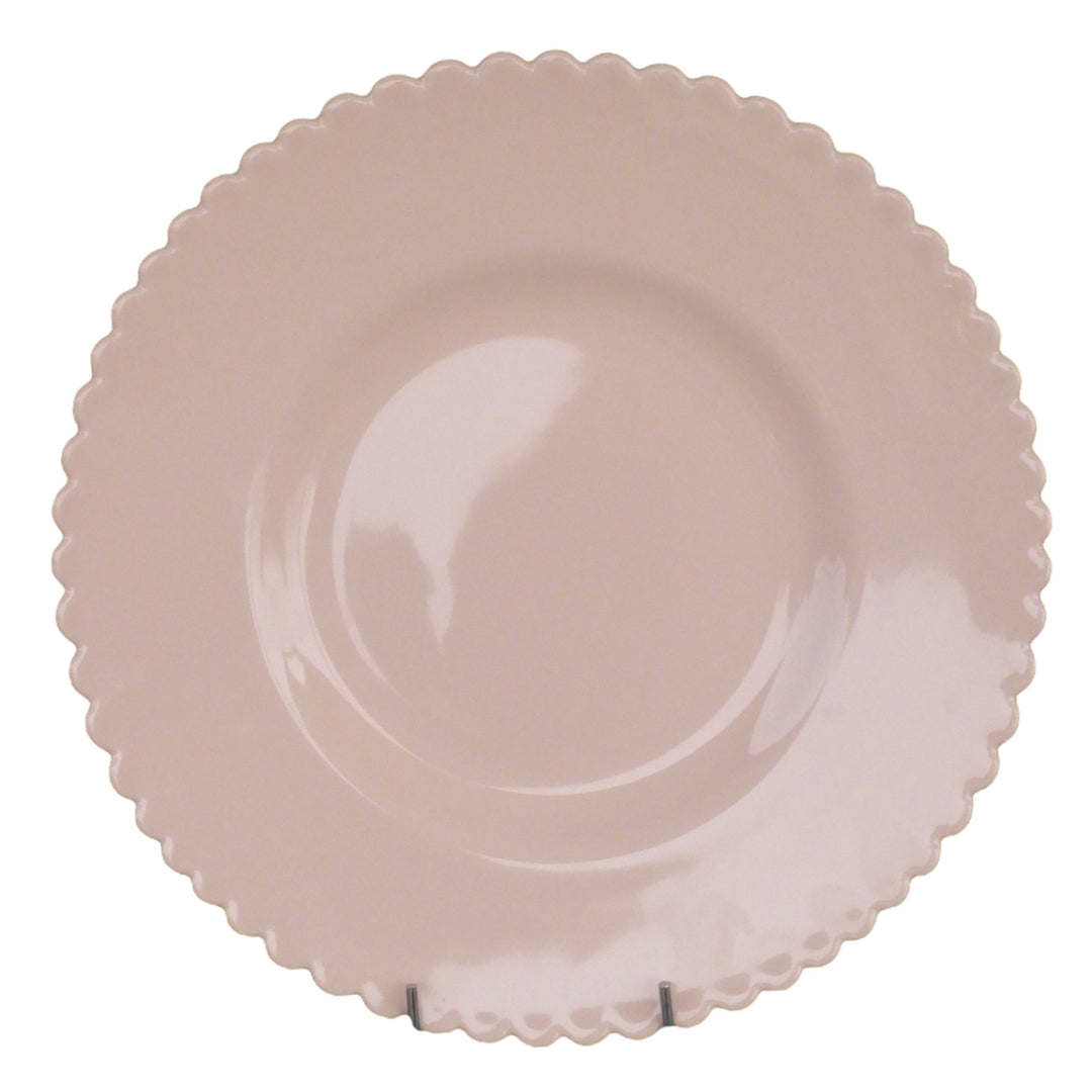 Handmade scallop edge pale pink Bourg-Joly Pleine Plate