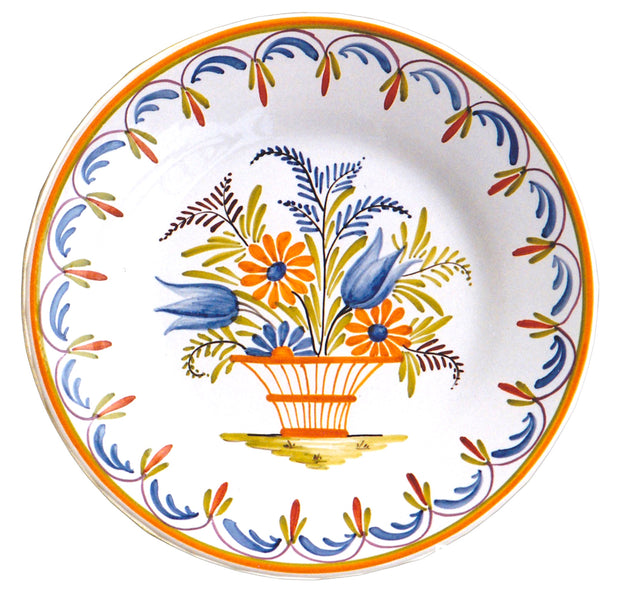 Bord Uni Plate with hand painted Antique Fleurs 91 decoration