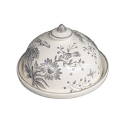 Round lidded dish with Grey monochrome St- Omer hand painted decoration