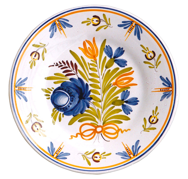 Bord Uni Plate with hand painted decoration Antique Fleurs 1