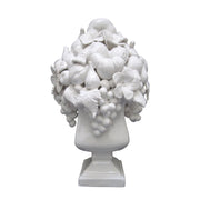 White Vase Carre Saxe with fruit sculpture