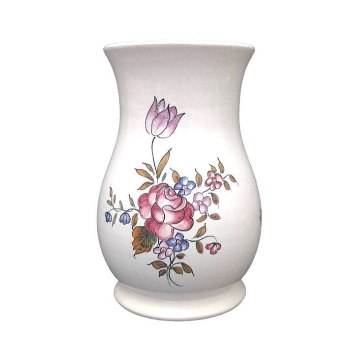 Earthenware Bonneau vase with Strasbourg hand painted decoration