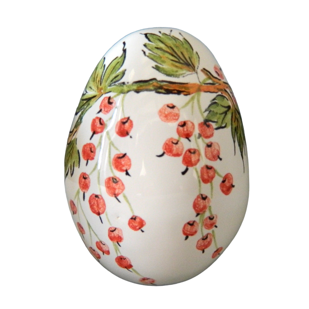 Egg with Pouplard Groseille polychrome hand painted decoration
