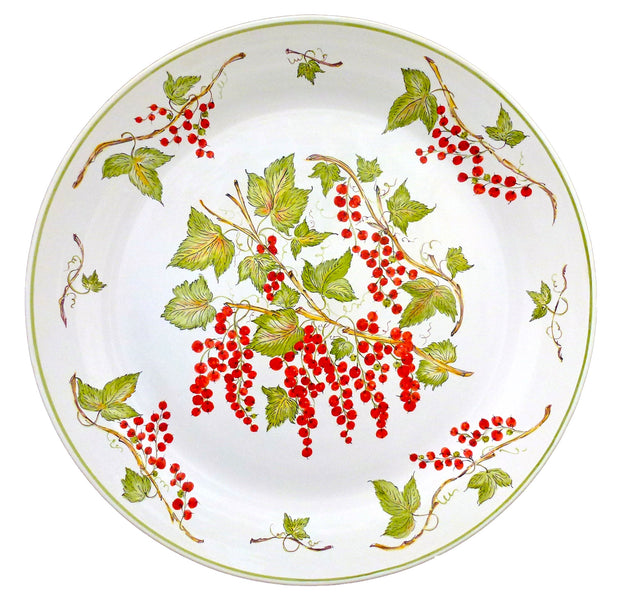 Rond Bord Uni serving plate with Groseille Pouplard hand painted decoration