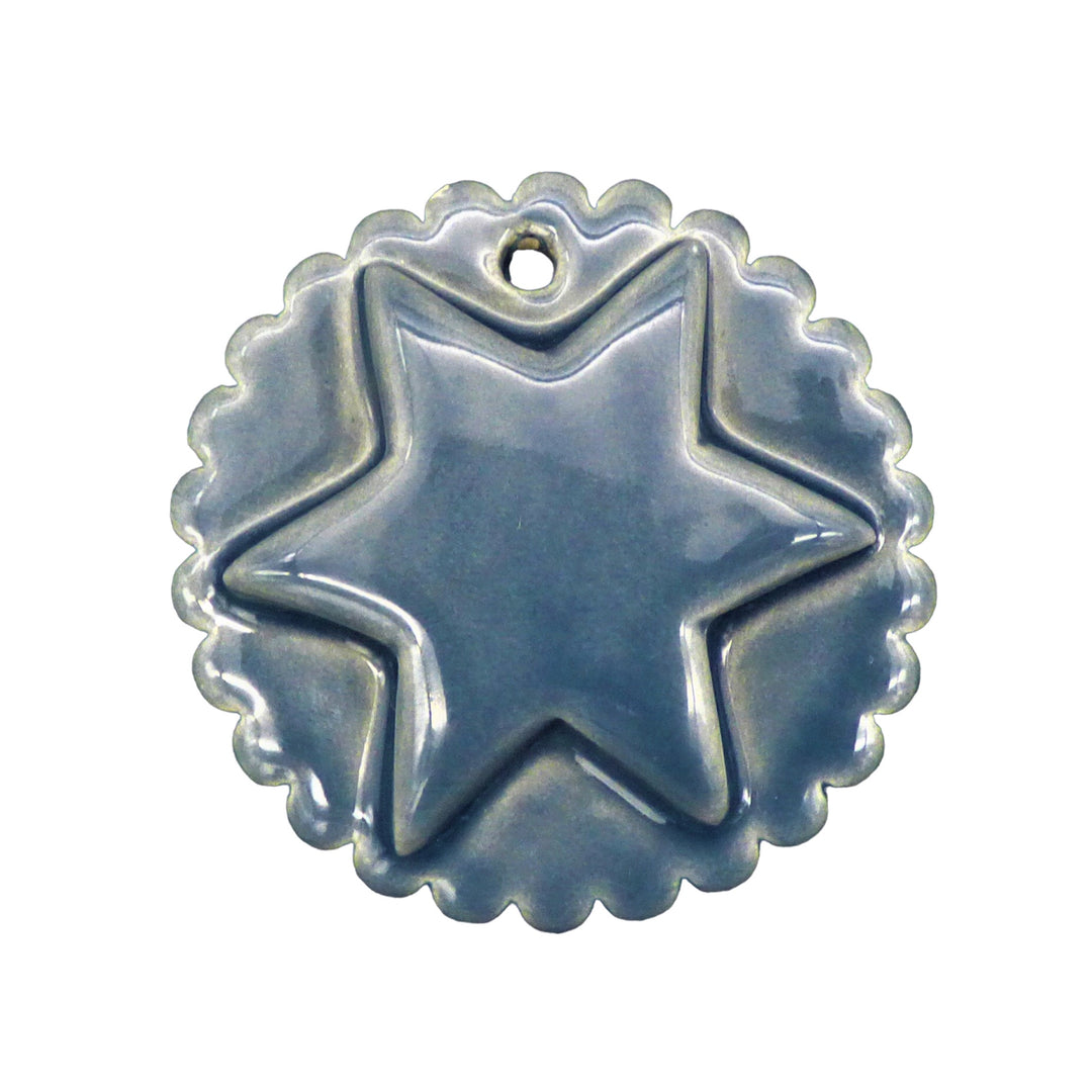 Bourg-Joly Star disc ornament in grey