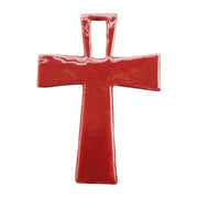 Bordeaux red Earthenware Openwork Straight Cross made by hand in France