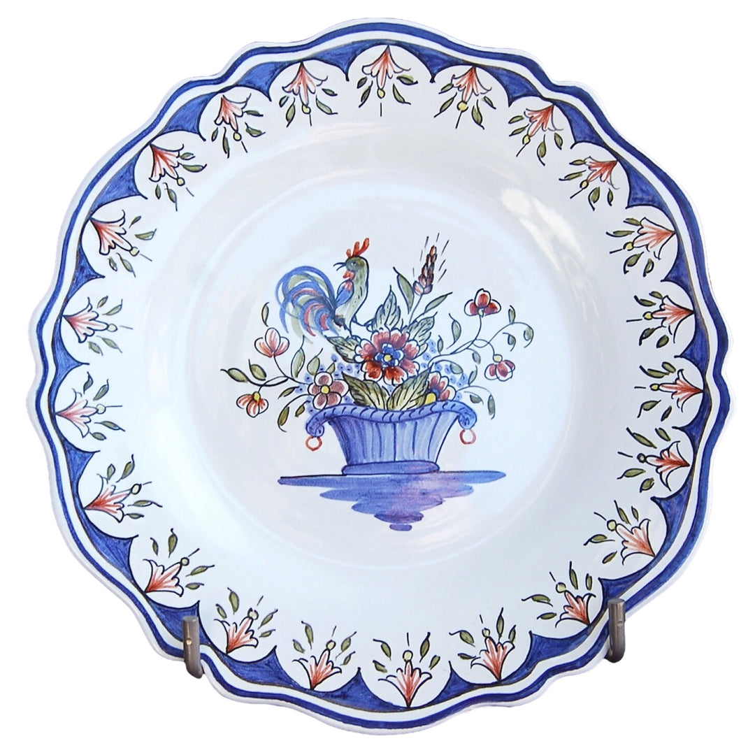 Feston plate with Rouen panier hand painted decoration