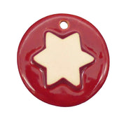 Star disc ornament in bordeux with white star