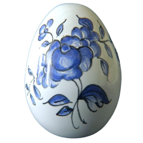Egg with Strasbourg monochrome Blue hand painted decoration
