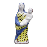 Earthenware Virgin Trudelle Statue with hand painted decoration