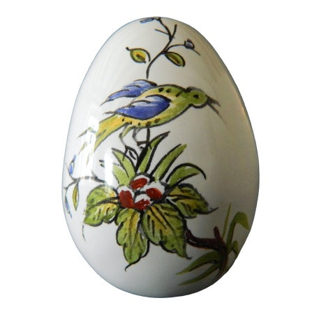 Egg with St Omer polychrome hand painted decoration