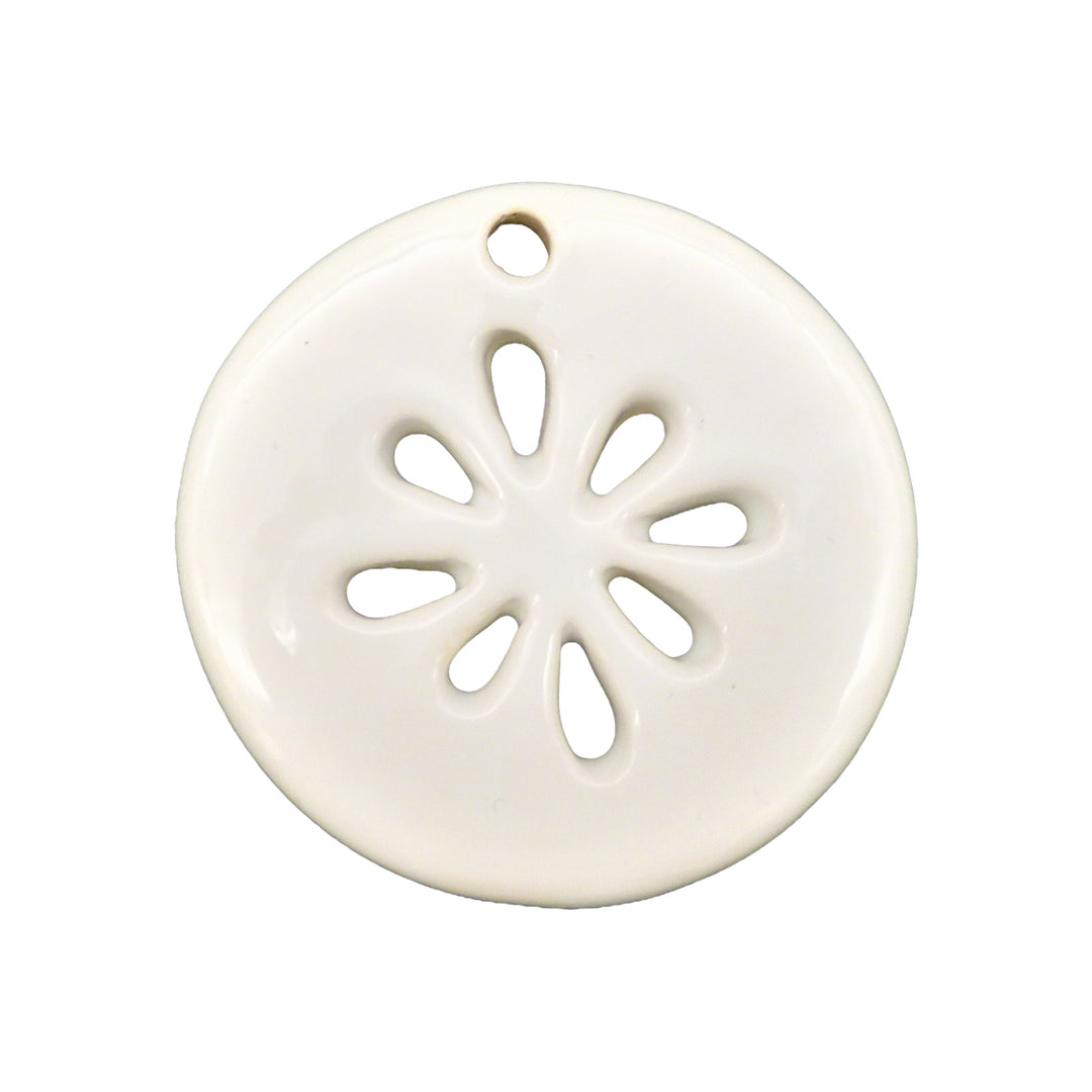 Openwork Disc ornament in white