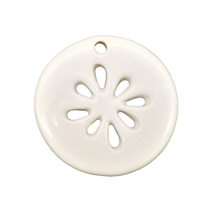Openwork Disc ornament in white