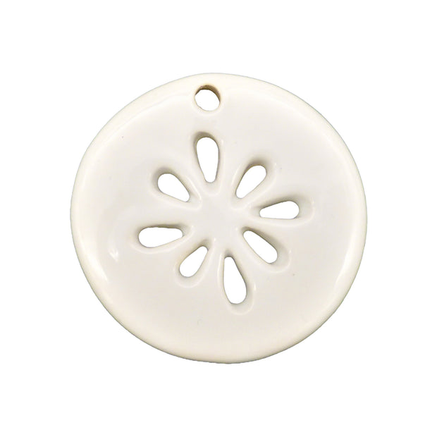 Openwork Disc ornament in white