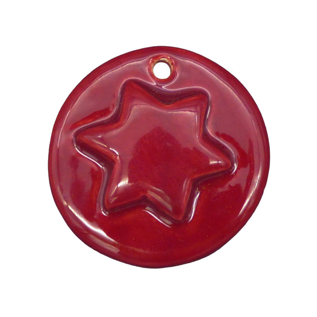 Star disc ornament in bordeux