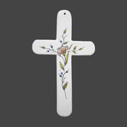 Earthenware Straight Rounded Cross with St-Omer hand painted decoration