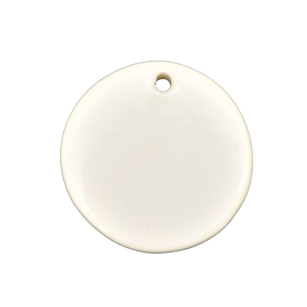 Disc ornament in white