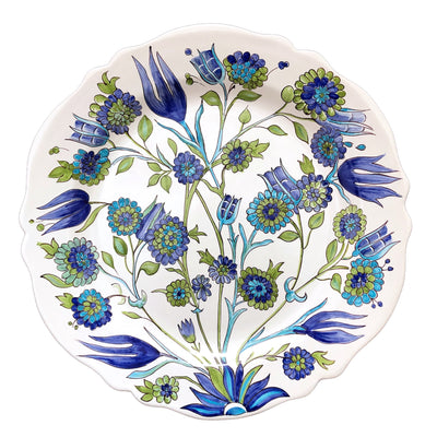 Feston plate with hand painted Iznik Tulipe decoration