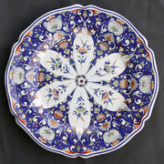 Rond Festons serving plate with Rouen Riche 1 hand painted decoration