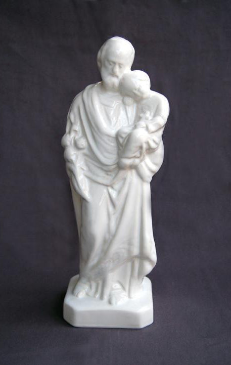Earthenware St-Joseph to the child Statue