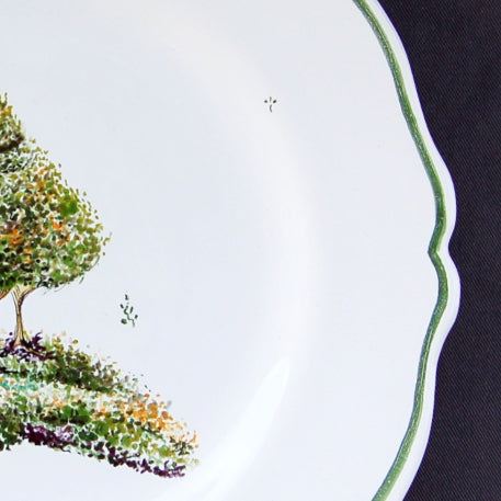 Feston plate with Topiaire 2 hand painted decoration