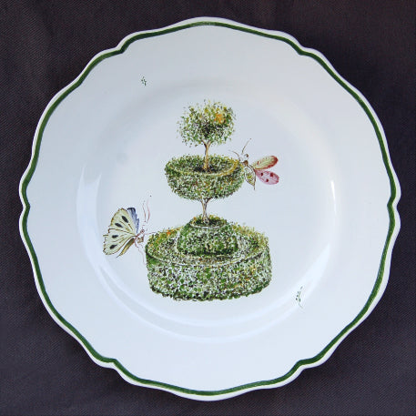 Feston plate with Topiaire 3 hand painted decoration